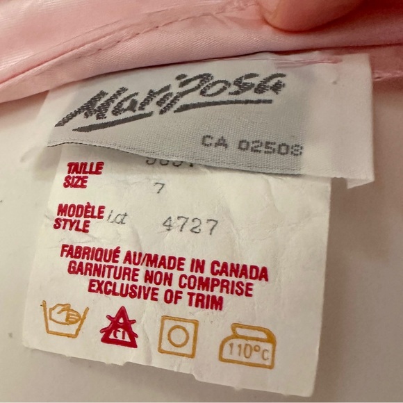 Vintage Pink Princess Puff Sleeve Floral Bridal Dress (S) - Picture 13 of 13